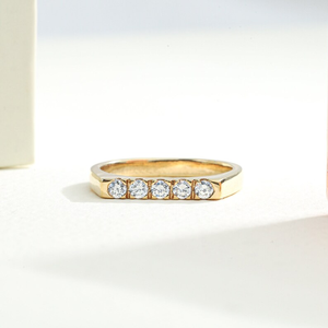 Anillo de sello con diamante cultivado en laboratorio de alta joyería para mujeres y hombres, diamante de corte redondo E F VS creado en laboratorio, elegante anillo de propuesta. - Product Image 1