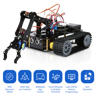 Coche robot rastreado con brazo ESP32 Kit de proyecto STEM programable para codificación de aprendizaje DIY vehículo robótico para Arduino