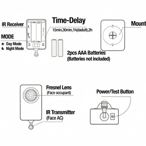 Controlador de Ahorro de Energía para Aire Acondicionado con Apagado Automático y Alimentación por Batería para Habitaciones de Hotel, Airbnb y Oficinas - Product Image 5