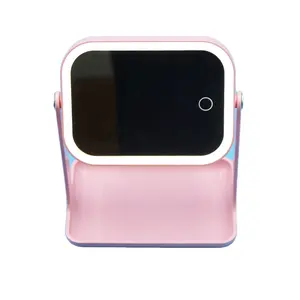 사용자 정의 핫 세일 Wholesales 핑크 럭셔리 테이블 LED 메이크업 거울 젖은 조직
