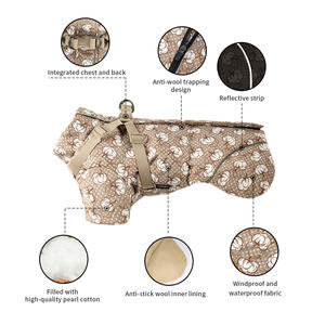 سترة للحيوانات الأليفة من VPETBR، ملابس شتوية مقاومة للماء والرياح، ملابس فاخرة للكلاب، ملابس سميكة دافئة بنمط صلب، ملابس متنفسة للطقس البارد - Product Image 2