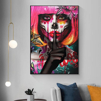 Tableau mural moderne Art Déco : Portrait de femme, impressions sur toile, graffiti, art urbain, affiches, images pour salon et décoration intérieure