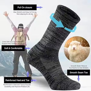 OEM Men's Dark Grey Spandex Knitted Crew <b>Socks</b> Soft Anti-Slip for Autumn Spring Disposable Bottom Logo High Quality - Product Image 3