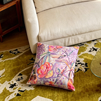 Housse de coussin à imprimé floral abstrait, housse de coussin en polyester doux pour le salon
