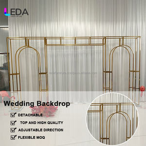 Leda ชุดฉากหลังโลหะสแตนเลสสีทองสำหรับตกแต่งเวทีสำหรับงานแต่งงาน - Product Image 2