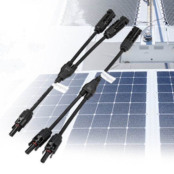 2 In 1 Solar Connector Parallel Branch Connector Male To Female Solar Parallel Connector Bulk Pv Solar Dc Cables