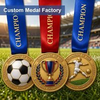 Fabricant de médailles personnalisées en alliage de zinc, moulage sous pression, émail, récompenses sportives, conception gratuite, médailles de football 3D, usine
