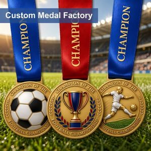 Fabricante de Medallas Personalizadas de Aleación de Zinc, Fundición a Presión, Esmalte, Premio Deportivo, Diseño Gratuito, Medallas de Fútbol 3D de Fábrica - Product Image 1