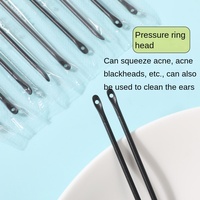 Bâtonnet de coton jetable à double tête, aiguille anti-acné, extracteur de boutons, nettoyeur de pores du visage, outil de soin de la peau pour les voyages
