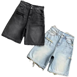 Pantalones Cortos <span class=keywords><strong>de</strong></span> Mezclilla Desgastados <span class=keywords><strong>de</strong></span> Diseñador, <span class=keywords><strong>de</strong></span> Alta Calidad, a la Moda <span class=keywords><strong>de</strong></span> Verano, con Bajo Deshilachado, en Oferta - Product Image 1