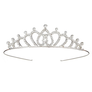 Moda di lusso corona di cristallo in metallo per festa di compleanno per matrimonio diadema oro rosa bianco lucido strass principessa corone accessori - Product Image 6