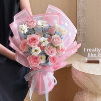 Buket Korea buatan tangan hadiah pembungkus bunga lucu Cemerlang desain polkadot tahan air Matte Resin bungkus Hadiah