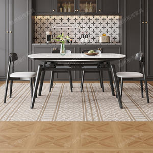 Ensemble table et chaises en bois massif, 4 pièces, extensible, design moderne minimaliste pour salle à manger - Product Image 2