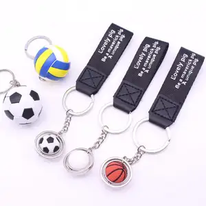 מיני חמוד ספורט מזכרות סיבוב עגול מפתח טבעת 3d קידום מכירות מתנות חדשני כדורסל keychain