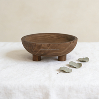 Bol décoratif en bois moderne fait main et écologique, mini-bol sur pieds pour bonbons, salades de légumes et riz, idéal pour le camping et les fêtes