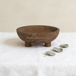 Moderne handgemaakte ecologische decoratieve houten snoepkom, mini-pootjes, voor het serveren van groentesalade en rijst op feestjes - Product Image 4