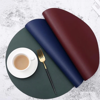 Ensemble de sets de table et sous-verres ronds en cuir PU moderne YY, décoration de table pour la maison, sets de table, sous-verres