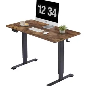 Fornitori tavolo motorizzato singolo sit up desk elettrico regolare l'altezza tavolo tavolo da lavoro da gioco per laptop in legno marrone regolabile