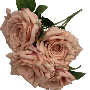 FC2105 Kunstmatige Rose Bloemen 5 Heads Koningin Van Thailand Grote Rose Bos Voor Bruiloft Decoratieve