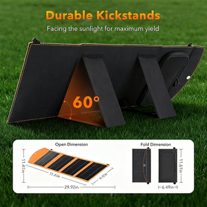 Alecter - Cargador de Paneles Solares Portátiles Plegables de Silicio Monocristalino de 30 W, Resistente al Agua IPX5, Carga Rápida USB-C, para Acampar, 23.5% - Product Image 5