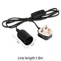 Prise UK 3A avec fusible, support de lampe E27 avec interrupteur intégré, cordon de suspension robuste pour luminaire