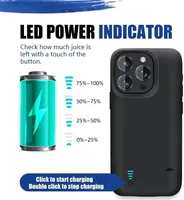 Étui de batterie 10000 mAh pour iPhone 16 Plus 17 Air 15 14 13 Mini 12 11 Pro Max X XS XR XS 6 6S 7 8, chargeur de batterie, batterie externe