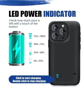 Étui de batterie 10000 mAh pour iPhone 16 Plus 17 Air 15 14 13 Mini 12 11 Pro <span class=keywords><strong>Max</strong></span> X <span class=keywords><strong>XS</strong></span> XR <span class=keywords><strong>XS</strong></span> 6 6S 7 8, chargeur de batterie, batterie externe - Product Image 4