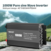 Convertisseur d'alimentation portable 1000W pour véhicule, adaptateur USB DC 12V AC 110V, onduleur à onde sinusoïdale pure