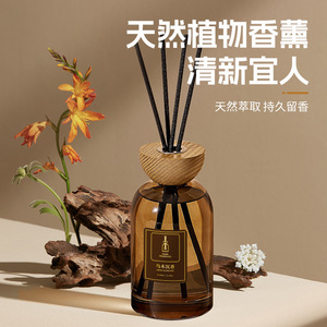 Reed <b>Diffuser</b> 350ml Wooden Cap Long Lasting Aroma For Bedroom Use Gardenia Fragrance - Product Image 1