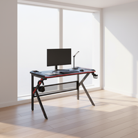 Bureau d'ordinateur Yuantu de haute qualité et durable, avec structure en K, pour la maison, le bureau et les jeux électroniques, noir, design cool