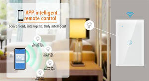 Para Tuya EE. UU. Interruptor de alimentación de luz de pared inteligente estándar 1 Gang Panel de vidrio táctil de un solo polo WIFI + BLE <span class=keywords><strong>Alexa</strong></span> Control de voz 10A para <span class=keywords><strong>Hom</strong></span> - Product Image 4