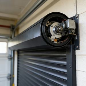 Porte de garage à enroulement magnétique en aluminium automatique, anti-vol, coupe-vent, design moderne, noir, vertical - Product Image 3