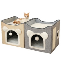Lit pour chat pliable extra large, universel, quatre saisons, avec chaleur et griffoir, pour usage intérieur