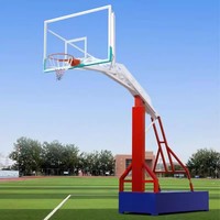 En gros Panneau de basket avec support, Support d'exposition de panneaux de basket, Panneau de basket de 10 pieds avec support