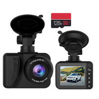 Dash Cam 2K Caméra de voiture pour voiture DVR WiFi App Control Night Vision Surveillance du stationnement 150 Angle Enregistreur de voiture ZD35 sans rearcam + 128G