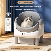 Bac à litière automatique à nettoyage automatique avec télécommande, design ouvert, capacité de 4 L, toilette intelligente pour chats domestiques et chats d'intérieur