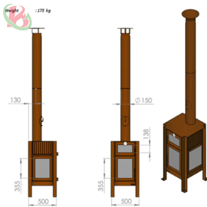Porte-bûches à bois et foyer d'extérieur pour bois de chauffage - Product Image 3