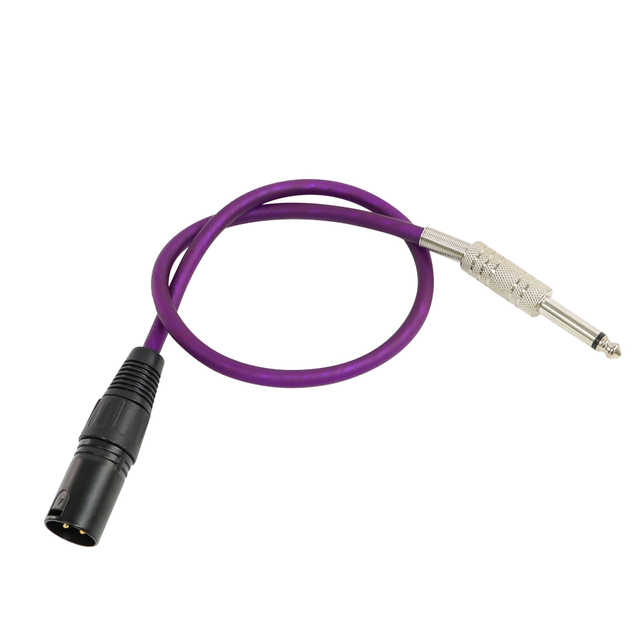 6.35mm Mono Male to 3-Pin XLR Shielded PVC Microphone Cable with 6.35mm Female Connector