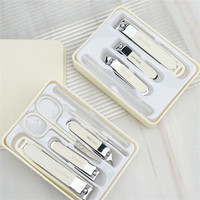 Ensemble de coupe-ongles en acier inoxydable 5 en 1 en vert, rose, jaune, marron, citron, outil de manucure et de pédicure, boîte de rangement de qualité supérieure