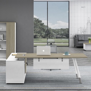 Moderno L Forma Mobiliário Executivo Escritório Boss <span class=keywords><strong>Table</strong></span> Com Side Storage Unit Multifunction Stand Trabalho <span class=keywords><strong>Computer</strong></span> Desk and <span class=keywords><strong>Chair</strong></span> <span class=keywords><strong>Set</strong></span> - Product Image 2