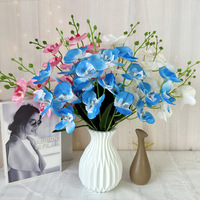 20 Tangkai Bunga Phalaenopsis Artificial Real Touch dari Sutra Buatan Tangan dengan Gaya Alami untuk Dekorasi Rumah Natal