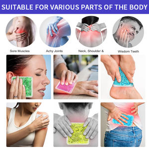 HANERSHI Sac carré réutilisable personnalisé pour froid et chaleur avec billes de gel rafraîchissantes douces, poche de glace 10x10cm pour soulagement du stress et de la douleur - Product Image 2