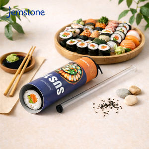 Tube en carton personnalisé imprimé pour sushi, emballage de rouleaux de sushi, tube en papier de qualité alimentaire avec bouteille de sauce soja - Product Image 1