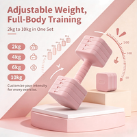 Haltères réglables de qualité supérieure, 5 kg la paire, forme ergonomique de kettlebell, extérieur en ABS, acier au carbone massif, pour la maison, le yoga, l'entraînement des muscles des bras