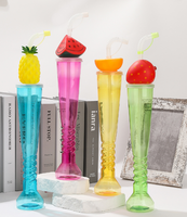 500ml Fruitbeker Tuinbekers Plastic Partybekers met rietje en deksel Lage prijs Promotionele fles