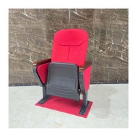 Chaise d'auditorium à prix de gros pour écoles, théâtres, cinémas, avec coque en plastique PP rouge, design moderne pour salles de conférence et hôpitaux