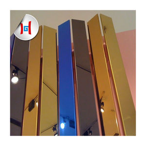 Carrelage mural auto-adhésif en forme de diamant or rose, miroir série 300 plaque BA/HL en pliage poinçonnage coupe acier inoxydable - Product Image 2