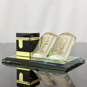 Livre en cristal personnalisé, imprimé en or, Allah Mohammed <span class=keywords><strong>Coran</strong></span> avec Kaaba, cadeau islamique, ornement de bureau - Product Image 3