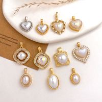 Collier en forme de cœur avec fausses perles électroplaquées, accessoire pour femme, style élégant pour le bureau, simple et vintage