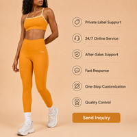 Ensemble de yoga 2 pièces pour femme avec logo personnalisé, leggings taille haute et brassière de sport, tenue de fitness, gym, pilates et entraînement
